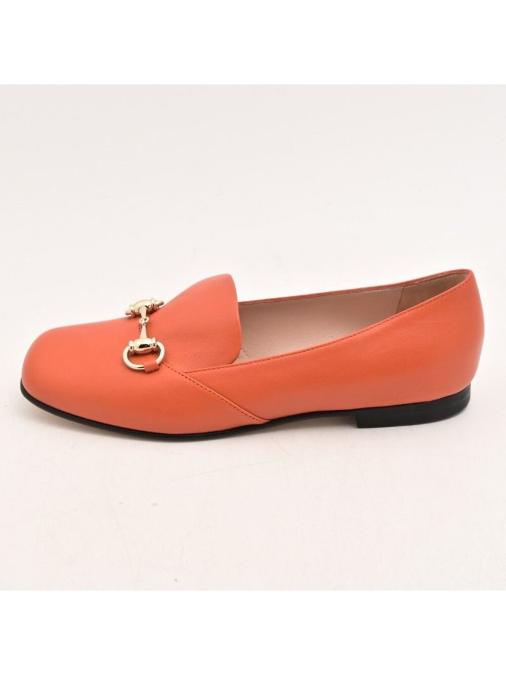 Gucci Loafers Orange Gold Horsebit Leather
